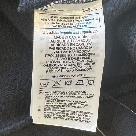 ADIDAS Cropped Black with the Three Stripes Sweatshirt - Size L - Picture 10 of 12